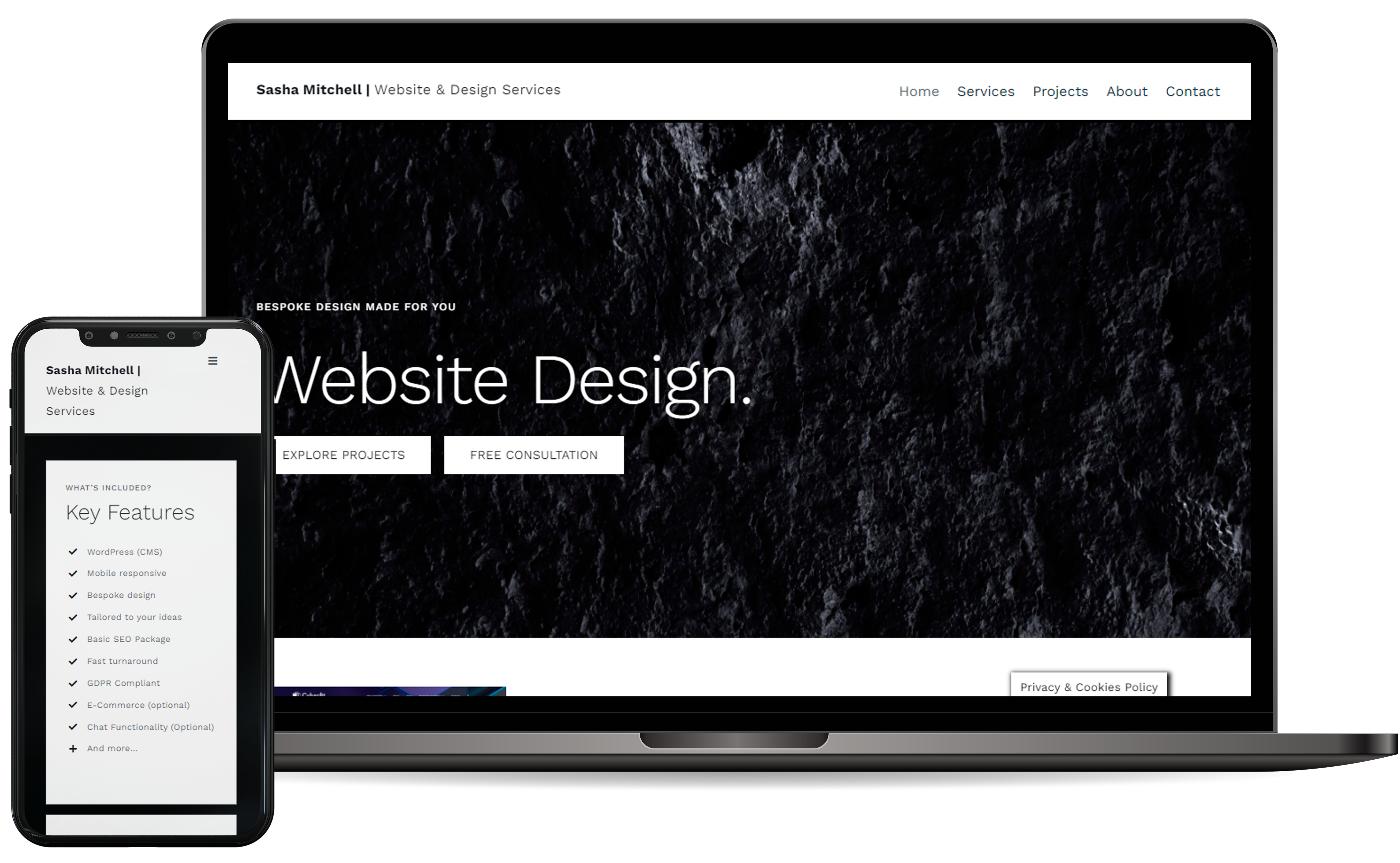 Sasha Mitchell Website and Design Services website